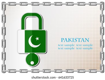 lock logo made from the flag of Pakistan