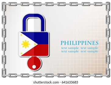 lock logo made from the flag of Philippines