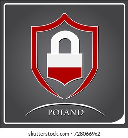 lock logo made from the flag of Poland