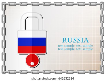 lock logo made from the flag of Russia