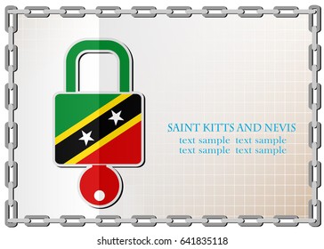 lock logo made from the flag of Saint Kitts and Nevis
