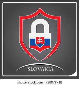 lock logo made from the flag of Slovakia