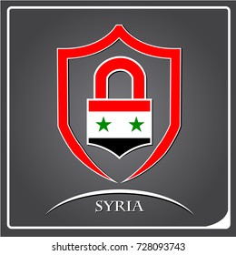 lock logo made from the flag of Syria