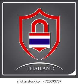 lock logo made from the flag of Thailand