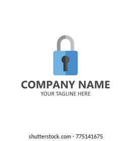 Lock logo template abstract security vector illustration isolated