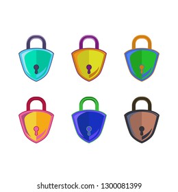 Lock logo template on white background