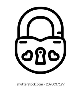 lock for love couple line icon vector. lock for love couple sign. isolated contour symbol black illustration