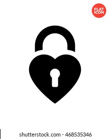 Lock of love Icon Flat Style Isolated Vector Illustration