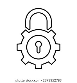Lock Management Icon In Outline Style