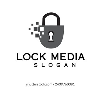 lock media logo design template