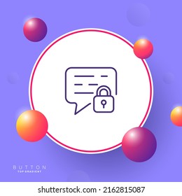 Lock message line icon. Block, private information, privacy, password, correspondence, protection, security. Defense concept. Vector line icon for Business and Advertising
