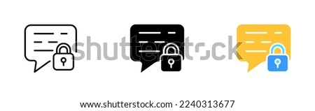 Lock message line icon. Block, private information, privacy, password, correspondence, protection, security. Defense concept. Vector icon in line, black and colorful style on white background