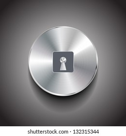 Lock metal vector button