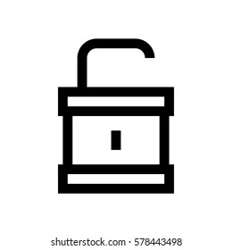 Lock mini line, icon, background and graphic. The icon is black and white, linear  flat, vector, pixel perfect, minimal, suitable for web and print. 