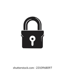 lock minimal icon vector logo