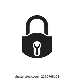 bloqueo de la silueta vectorial de icono mínimo