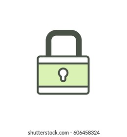 Lock minimalistic isolated