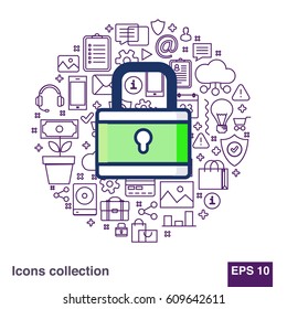 Lock minimalistic isolated