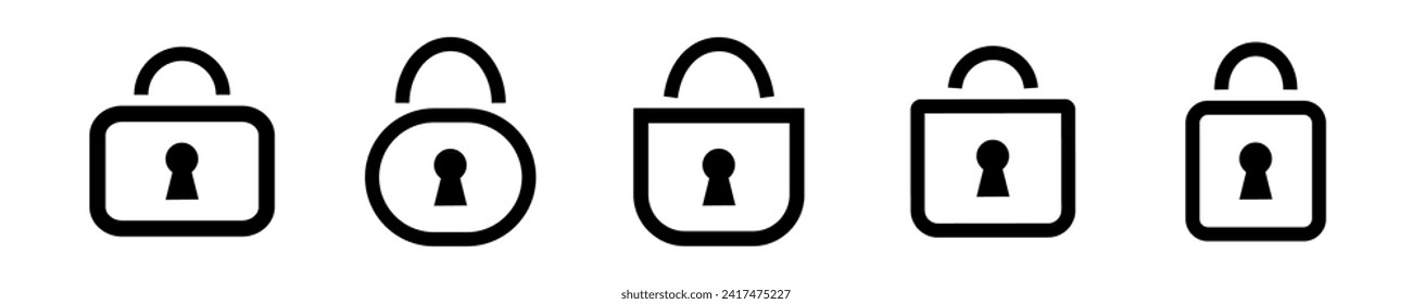 Lock minimalistic line icon. Padlock protection security symbol