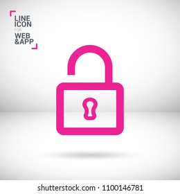 Lock minimalistic vector icon. Protection line minimal icon for flat mobile app and web design.