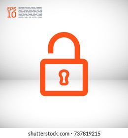 Lock minimalistic vector icon. Protection line minimal icon for flat mobile app and web design.
