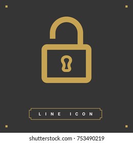 Lock minimalistic vector icon. Protection line minimal icon for flat mobile app and web design.