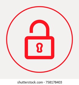 Lock minimalistic vector icon. Protection line minimal icon for flat mobile app and web design.