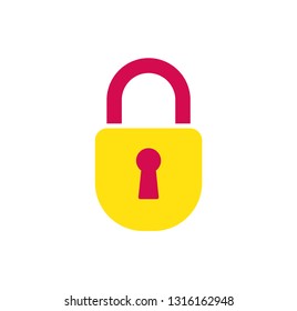 lock modern illustration. Flat line icon safety