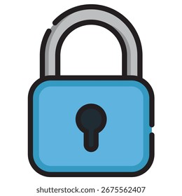 Lock Modern Vector Icon – Minimal Illustration Symbol Template for Web Mobile App UI Design