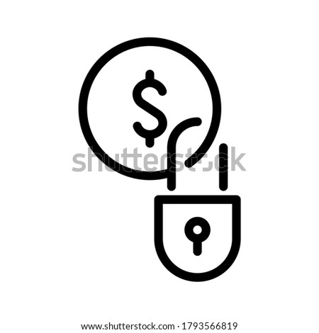 Lock money icon. Line vector. Isolate on white background.