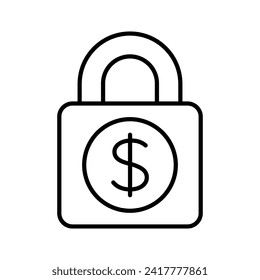 Lock And money icon. Security money bank lock. Vector illustration.