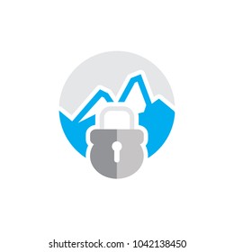 Lock Mountain Logo Icon Design