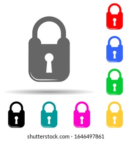 icono de bloqueo de estilo multicolor. Glifo simple, vector plano de bloqueo e iconos de claves para ui y ux, sitio web o aplicación móvil