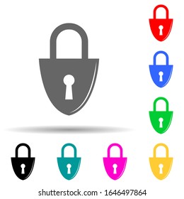 icono de bloqueo de estilo multicolor. Glifo simple, vector plano de bloqueo e iconos de claves para ui y ux, sitio web o aplicación móvil