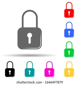 lock multi color style icon. Simple glyph, flat vector of lock and keys icons for ui and ux, website or mobile application