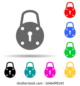 icono de bloqueo de estilo multicolor. Glifo simple, vector plano de bloqueo e iconos de claves para ui y ux, sitio web o aplicación móvil