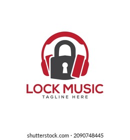 lock music logo template vector free stock design