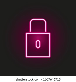 lock neon style icon. Simple thin line, outline vector of web icons for ui and ux, website or mobile application
