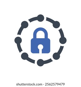 Lock network icon, Vector graphics