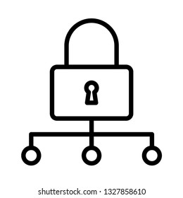lock network line icon