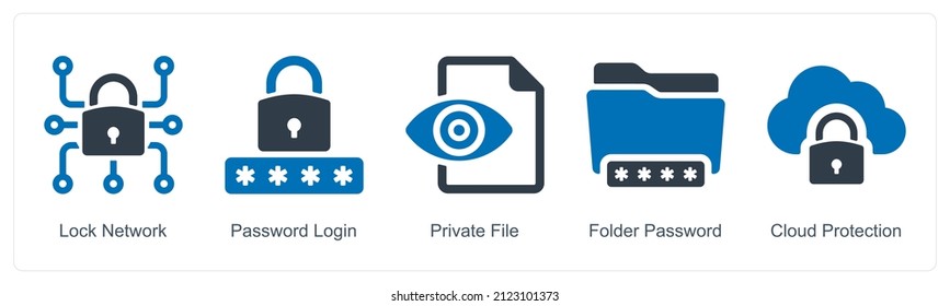 Lock Network And Password Login Icon Concept