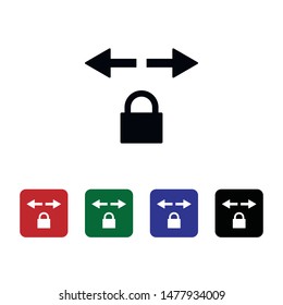 Lock, network, traffic, icon, flat. Element of security for mobile concept and web apps illustration. Thin flat icon for website design and development, app. Vector icon