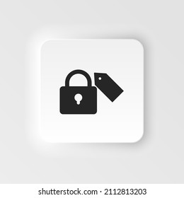 Lock Neumorphic Icon, User Neumorphic Icon On Key, Personal Protection Neumorphic Icon. Internet Privacy Protection Neumorphic Icon. Password Protected. Security Key Pad