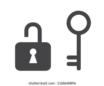 lock and old key icon vector illustration EPS10