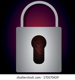Lock on background with HEX-code. Vector illustration
