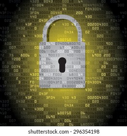 Lock on background with HEX-code. Vector illustration