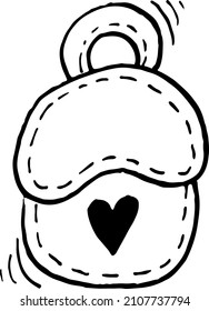La cerradura de la puerta con un corazón. Ilustración vectorial. Ilustración del doodle para el Día de San Valentín.
