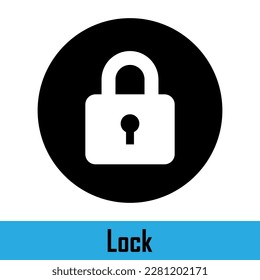 Bloquear. La cerradura de las puertas. Concepto de seguridad. Vector