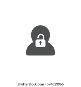 Lock on icon. sign design