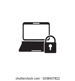 lock on laptop icon. Elements of cyber security icon. Premium quality graphic design. Signs and symbols collection icon for websites, web design, mobile app, info graphics on white background